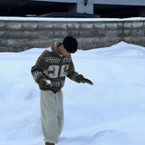 AIDASE  -  Christmas Knitted Sweater Men's Hooded Fair Isle Motif Zipper Lazy Style Cardigan Knitwear Casual Winter Fashion Outerwear aidase-shop