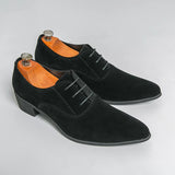 AIDASE  -  Classic Designer Black Mid Heeled Loafers Men's Suede Leather Surface Business Leather Shoes Men Social Men's Dress Shoes aidase-shop
