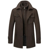 Aidase Men's Fashion Warm Autumn&Winter Jackets Trench Herrenmantel Coat for Men Double Collar Coat Jackets Mens Windproof Coats aidase-shop