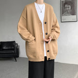 AIDASE  -  Plus Size 8XL-M Korean Style V-neck Cardigans Men Pocket Design Simple Sweater Autumn New Popular Male Casual Daily Knitted Coat aidase-shop