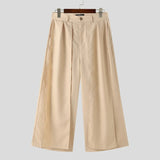 AIDASE  -  Men Wide Leg Pants Solid Color Button Joggers Loose Casual Irregular Trousers Men Streetwear Fashion Long Pants aidase-shop
