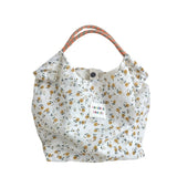 AIDASE  -  Handbag for Woman Flower Canvas Bag Women Bag Summer New Large-capacity Handbag Thin Portable Vacation Beach Bag aidase-shop