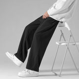 AIDASE  -  Men's Black Ice Silk Wide Leg Pants Thin Man Comfortable Quick Drying Pants Summer Loose Casual Streetwear Loose Trouser Pants aidase-shop