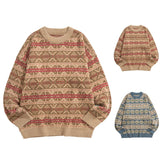 AIDASE  -  Knit Casual Winter Warm Outerwear Sweaters Mens Pullover Sweater Loose Vintage Ethnic Trend Casual Thickened Warm Knit 톰브라운 남성의류 aidase-shop