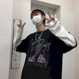 AIDASE  -  T-shirt Cross of Thorns fake two-piece for men women long-sleeved dark hip-hop loose large size autumn new trend top Simplicity aidase-shop