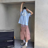 Aidase Mens Casual Denim Cropped Pants Genderless 2024 Summer New Fashion Simple Versatile Streetwear Solid Color Loose Shorts Unisex aidase-shop