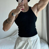 Aidase Mens Sexy Shaping Sports Fitness Casual Cotton Vest 2024 New Genderless American Street Elastic Slim Solid Color Tank Top Unisex aidase-shop