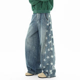 AIDASE  -  Jeans Men's Loose Denim Pants New Baggy Jeans Comfortable Fit Casual Trousers Star pattern print aidase-shop