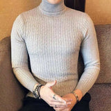 Korean Fashion Autumn Men Casual Vintage Style Sweater Wool Turtleneck Oversize  Winter Men Warm Cotton Pullovers Sweaters aidase-shop