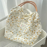 AIDASE  -  Handbag for Woman Flower Canvas Bag Women Bag Summer New Large-capacity Handbag Thin Portable Vacation Beach Bag aidase-shop