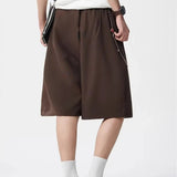 AIDASE  -  Men's Vintage Pleated Wide Leg Suit Shorts, High Waist Casual Knee Length Shorts aidase-shop