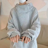 29.93Aidase Autumn Turtleneck Fleece Hoodies Men New High Street Oversize Pullover Hoodie Unisex Y2K Vintage Hooded Sweatshirts Clothes aidase-shop