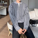 AIDASE  -  New Casual Slim Fit Knit Cardigan Tops Men Fashionable Zipper Sweatercoats Fall Vintage Crochet Knitting Sweater Mens Coats aidase-shop