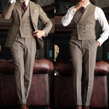 AIDASE  -  Classic Men's Suit Plaid Business Wedding Men Suits Comfort 3-Pieces Tailor-Made Groom Groomsman Formal Occasions Customized aidase-shop