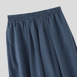AIDASE  -  Men Plaid Pants Elastic Waist Joggers Loose Casual Wide Leg Trousers Men Streetwear Baggy Fashion Male Long Pants aidase-shop