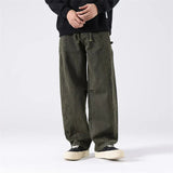 AIDASE  -  Spring Autumn American New Fashion Men's Solid Color Loose Casual Trendy Daily Basic Straight Outdoor Cargo Trousers Male Pants aidase-shop