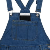 Aidase Streetwear Men's Solid Color Multi-pocket Denim Bib Overalls Casual Daily Denim Jumpsuit Fashion Male Suspender Long Pants aidase-shop