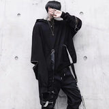 Aidase Men's Sets Black Hoodies+Pants Punk Graphic Zipper Hooded Sweatshirts Cargo Pant Men Oversized Loose Streetwear Suits