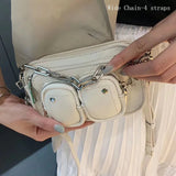 AIDASE  -  Fashion Stylish Black Crossbody PU Leather Purse Mini Luxury Bags Designer Clutches for Women  Vintage Chain Pockets Purse aidase-shop
