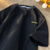 Aidase T-shirt Men's Cotton Street Short-sleeved Summer Round Neck Tops Tees Loose Half Sleeves Letter Print Daily Casual T Shirts aidase-shop