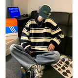 Aidase Striped Men Sweaters Men's Pullovers Harajuku Streetwear Winter New Casual Loose Wool Warm Knited Turtleneck Pullovers Top 3XL aidase-shop