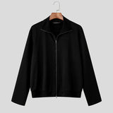 AIDASE  -  Men Sweatshirts Solid Color Lapel Long Sleeve Zipper Male Hoodies Cardigan Streetwear Autumn 2025 Casual Male Outerwear aidase-shop