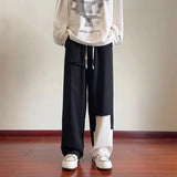 AIDASE  -  Men in Spring and Summer American Fashion Brand High Street Puppets Spliced contrasting Color Loose Straight Casual Trousers aidase-shop