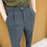 AIDASE  -  British Style Men Suit Pants Light Luxury Advanced Sense Ankle-Length Pencil Pants Summer Slim Fit Business Casual Trousers aidase-shop