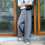 AIDASE  -  Black Suit Pants Men Oversized Fashion Social Mens Dress Pants Korean Loose Wide Leg Pants Mens Office Formal Trousers M-3XL aidase-shop