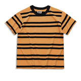 AIDASE  -  230G Summer Cotton T-shirt American Round Neck Retro Horizontal Striped Short-sleeved T-shirt Youth Chic Wear Cozy Loose Tees aidase-shop