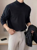 AIDASE  -  Fce Lined mid Ne Knitted Sweater for Men Autumn Winter f High Collar Warm Base Layer irt Casual Sle Polyeste... aidase-shop