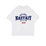 Cotton Summer Men's T-shirts Short Sleeve Letter Graphic Unisex Tops Casual Fashion Brand Male Tees Shirts aidase-shop