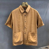 AIDASE  -  Ice Silk Cool Casual Sports Suit Men's Summer Large Size Fashionable Thin Short-sleeved Shirt Fashionable Two-piece Set Chic aidase-shop