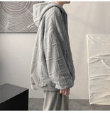 Autumn and Winter American Men and Women Cardigan Hooded Sweater Couple Loose Relaxed Fashion Personalized Top harajuku y2k aidase-shop