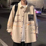 AIDASE  -  Sli Student irt for Men Spring Large Size 300 Pou Trendy Long Sve Collared Casual Outerwear Faionable Cardigan aidase-shop