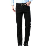 AIDASE  -  Star Boy Male Jeans Regular Fit Stretch Knit Denim Jeans Straight Leg Casual Pants For Men aidase-shop