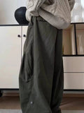AIDASE  -  Unsiex Wide Leg Pants Japanese Vintage Loose Pleated Cargo Pants For Men Women Casual Elastic Waist Cityboy Versatile Pants aidase-shop