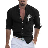 AIDASE  -  Elegant Classic Fit Men'S Plaid Shirt Men Printing Casual Plus Size Loose Shirt Stand Long Sleeve Shirt Camisas De Hombre aidase-shop