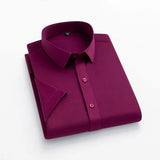 AIDASE  -  Mens Formal Office Wear Dress Shirts Fashion Slim Long Sleeve Wrinkle Free Strech Plus Size Business Casual Shirts for Man aidase-shop