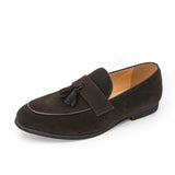 AIDASE  -  Brand Fashion Purple Dress Tassels Loafers Male Business Flats Office Casual Suede Leather Shoes Mens Comfortable Dress Shoes aidase-shop