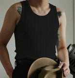 Aidase Summer Casual Solid Tank Men Summer Fashion Ribbed Vest Mens Slim Fit Crew Neck Sleeveless Tees Tops Man Clothes Streetwear aidase-shop