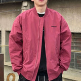 AIDASE  -  Japanese Loose Dropped Shoulder Baseball Jacket for Men's Spring Autumn Chest Letter Flight Jacket College Trendy Casual Coats