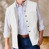 44.59Aidase Men Vests Sleeveless  Stand Up Collar Single Breasted Solid Color Lightweight Cardigan High Quality Male Outerwear chaleco aidase-shop