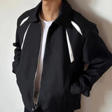 AIDASE  -  Autumn New Men's Jacket Contrast Color Patchwork Padded Shoulder Design Lapel Casual Stylish Korean Version Coats 21E7597 aidase-shop