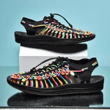 AIDASE  -  Summer Men Sandals Women Slippers Weaving Design Beach Sandals Breathable Casual Flat Sandals Outdoor Couples Sandals Size 48 aidase-shop