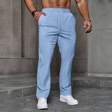 AIDASE  -  Summer Sports Men Vintage Straight Trouser Fitness Loose Trousers Drawstring Mens Spring Streetwear Casual Twill Jacquard Pants aidase-shop