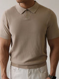 AIDASE  -  Summer High Quality Knitwear Mens Polo Shirts Casual Pure Color Short Sleeve Slim Polos Men Fashion Button Polo Neck Knitted Top aidase-shop