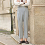 AIDASE  -  New Business Men Luxury Naples Suit Pants Casual Premium Striped Gentleman Dress Pants Commercial Parisian Style Chic Trouser aidase-shop