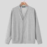 AIDASE  -  Men Hoodies Solid V Neck Long Sleeve Button Male Sweatshirts Loose Streetwear Korean Style Casual Cardigan Outerwear aidase-shop
