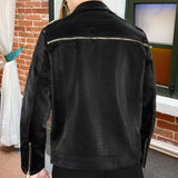 Aidase High Quality European Men Slim Jacket Fall Winter Men Lapel  Coat Male Punk Faux Leather Jacket For Men Motorcycle Clothes aidase-shop